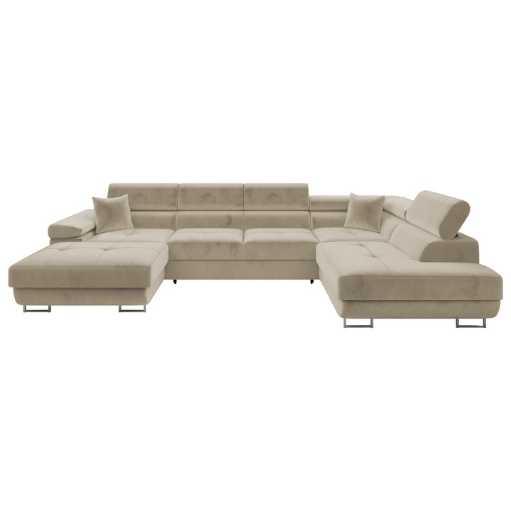 Coltar rabatabil Torezio Bis, MIRJAN24, Dreapta, bej, 203x346x70 cm