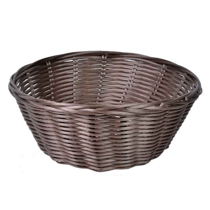 Кафява плетена кръгла декоративна кухненска кошница