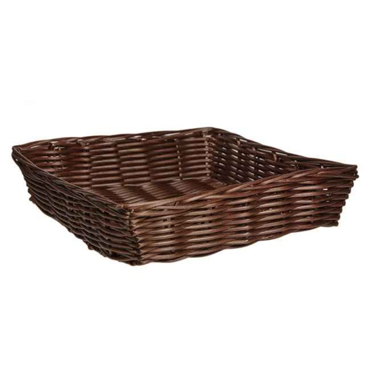 Квадратна кафява плетена декоративна кухненска кошница