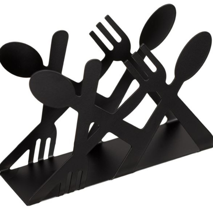 Tartó YLOTECH® fekete fém szalvétához 13,5x4x9 cm