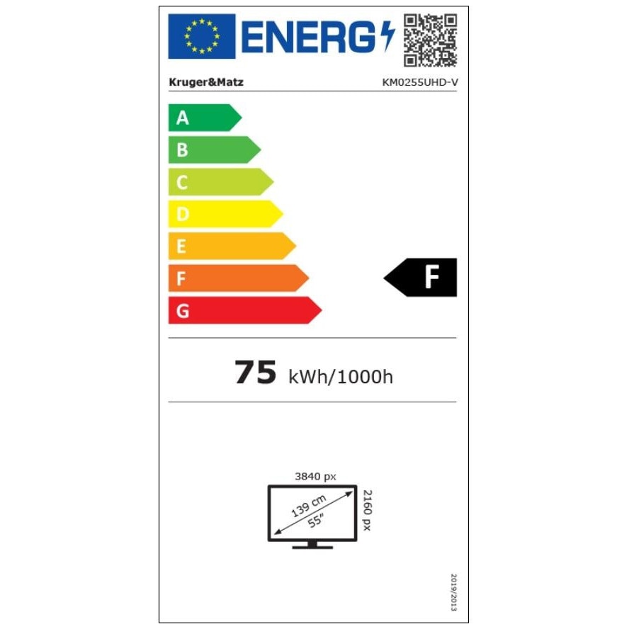 Televizor LED Kruger&Matz 139 cm 55" KM0255UHD-V, Ultra HD 4K, Smart TV, WiFi, CI+