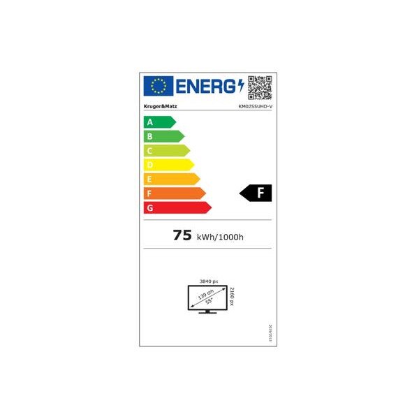 Televizor LED Kruger&Matz 139 cm 55" KM0255UHD-V, Ultra HD 4K, Smart TV, WiFi, CI+