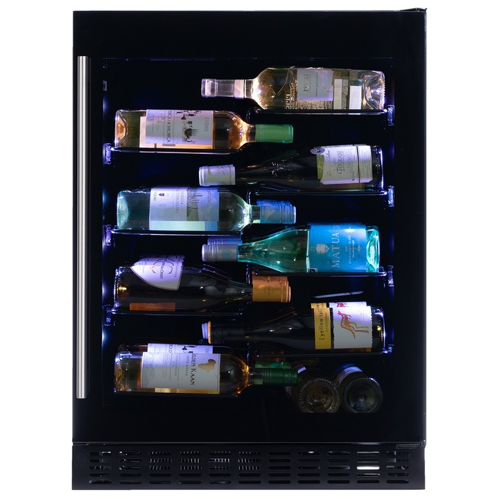 Racitor de vinuri incorporabil DUNAVOX 3DAUF-40.138B Sera, 138 l, 40 sticle, 1 zona, Humidity Control, Touch Screen, Negru