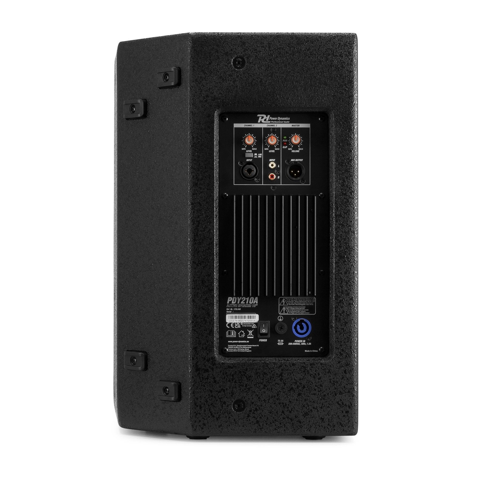 Boxa activa pe 2 cai, 10”, 200W RMS, negru, Power Dynamics PDY210A