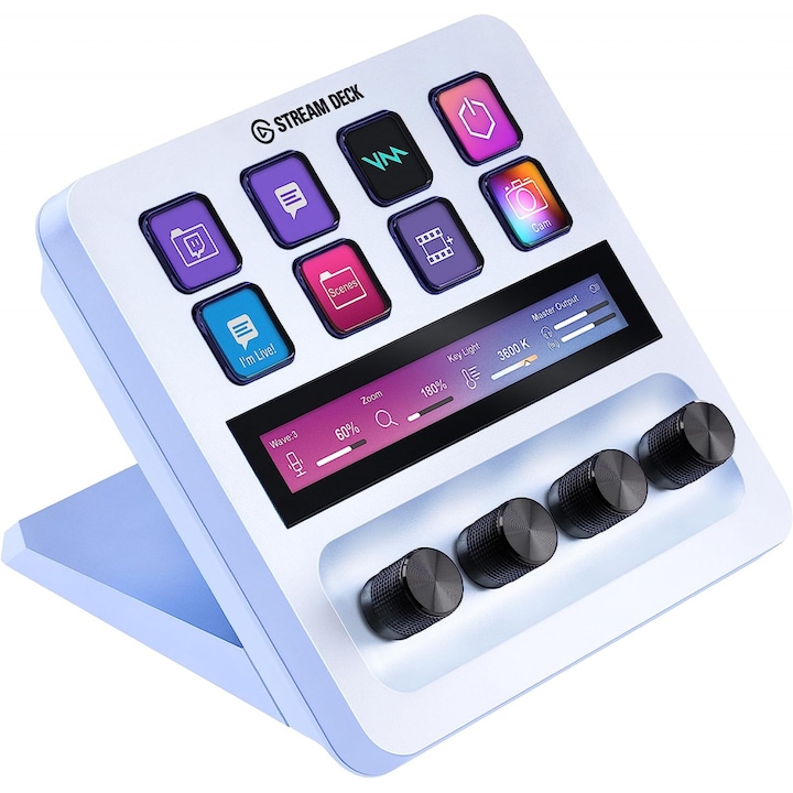 Controler Elgato Stream Deck Plus - LCD Touch Panel, White Edition