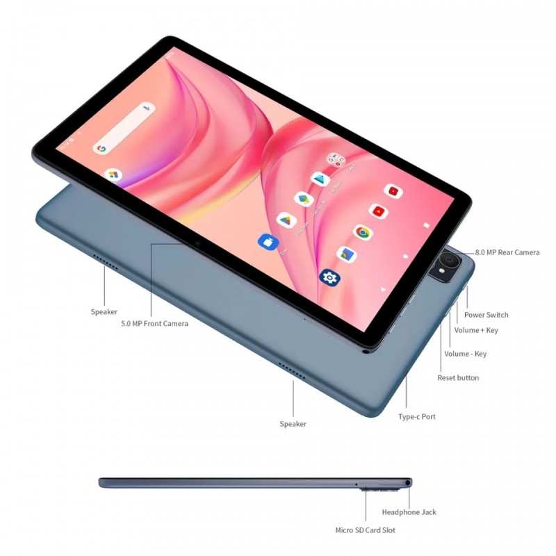 Tableta INOVA® TAB11, Octa-Core, 10.1", Android 13, 4GB RAM, 128GB ROM, Camera dubla 2+8MP, 5G, WIFI 6, Bluetooth 5.0, baterie 8000mAh, Gri