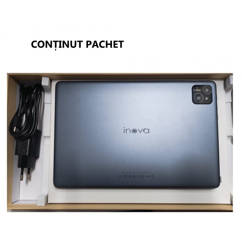 Tableta INOVA® TAB11, Octa-Core, 10.1", Android 13, 4GB RAM, 128GB ROM, Camera dubla 2+8MP, 5G, WIFI 6, Bluetooth 5.0, baterie 8000mAh, Gri