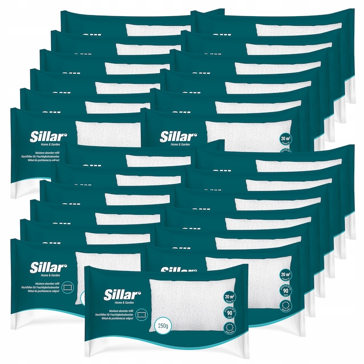 Set 7 rezerve pentru absorbant de umiditate, Sedan, Compatibil cu Humistop, Alb
