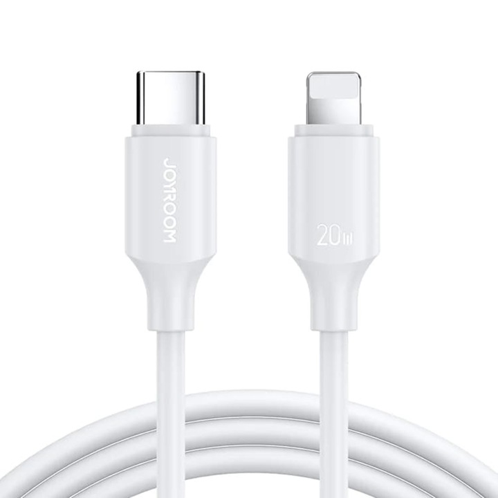 Lightning - USB-C kábel, gyorstöltés, PD20W, 480 Mbps, 2 m, JoyRoom (S-CL020A9), fehér