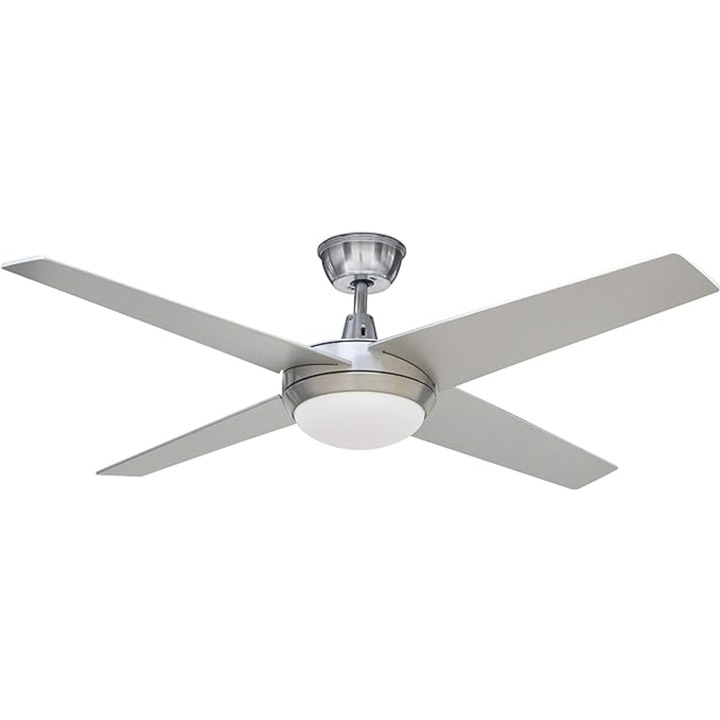 Ventilator de tavan Iluminat EXO cu lumina MARINADA gri, 132cm pentru interior, IP20. Ideal pentru dormitoare, zone de studiu, sufragerie