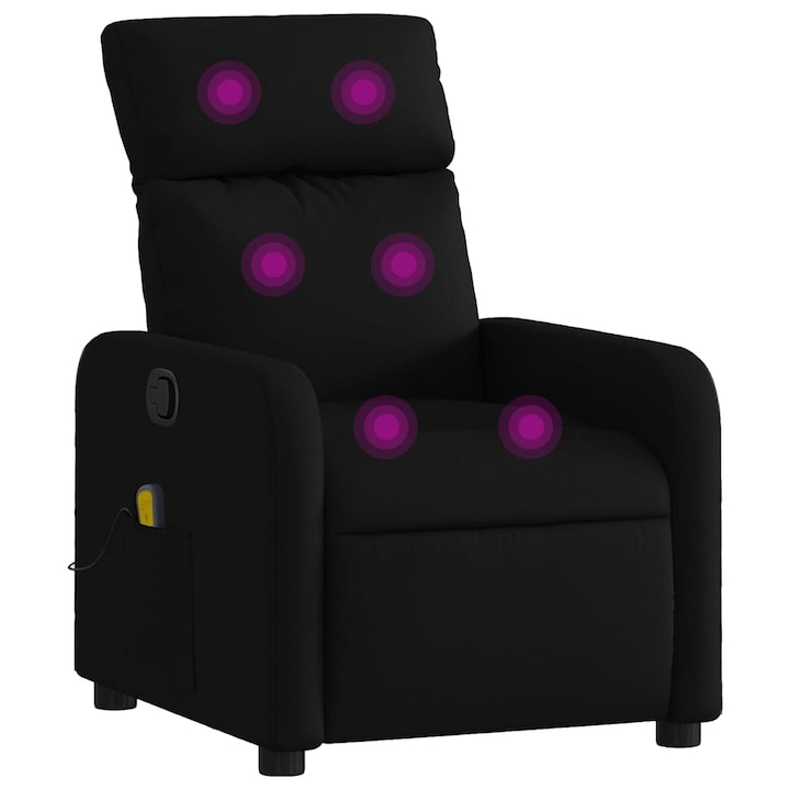 VidaXL fekete szövet dönthető masszázsfotel 374176