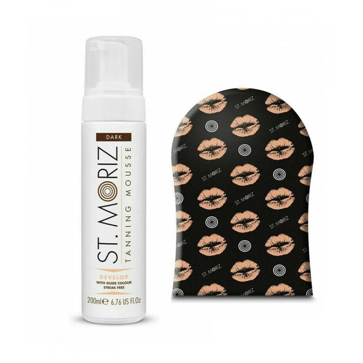 St Moriz professzionális barnító szett: Self Tanning Foam Dark + Application Glove