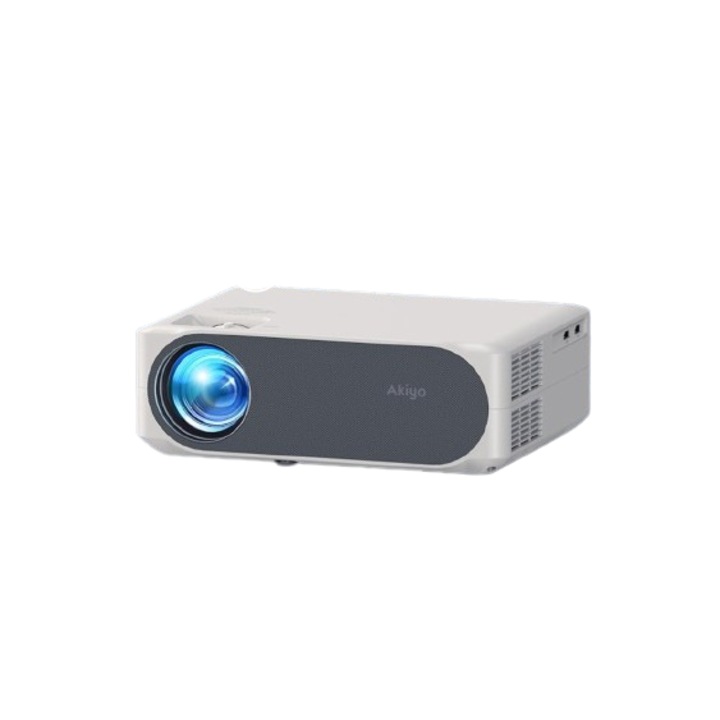 Videoproiector, AKIYO O8 WiFi Full HD 1080P, 20000 Lumeni portabil pentru cinematograf in aer liber, Compatibil cu iOS/Android/Tableta/PC/TV Stick/USB