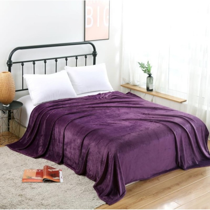 Одеяло за двойно легло, лилаво, 200x230см