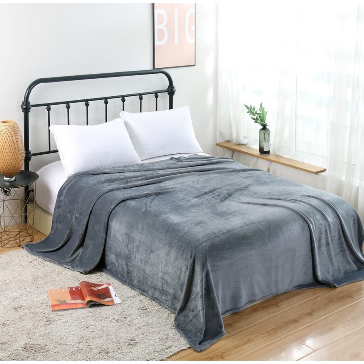 Коколино Одеяло за двойно легло, Тъмно сив, 200 x 230 см