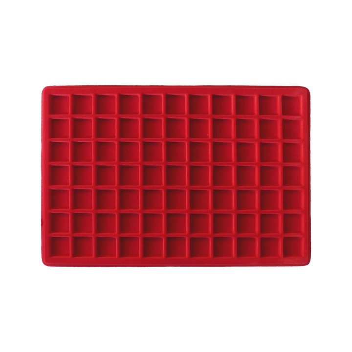 Érmetálca, Safe Albums, Gigant 324, vörös bársony, 77 db 24 mm-es rés