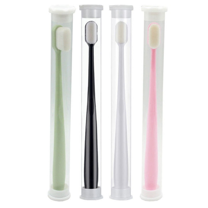 4 extra puha fogkefe készlet felnőtteknek, ABS nyél, 20000 sörte, Multicolor