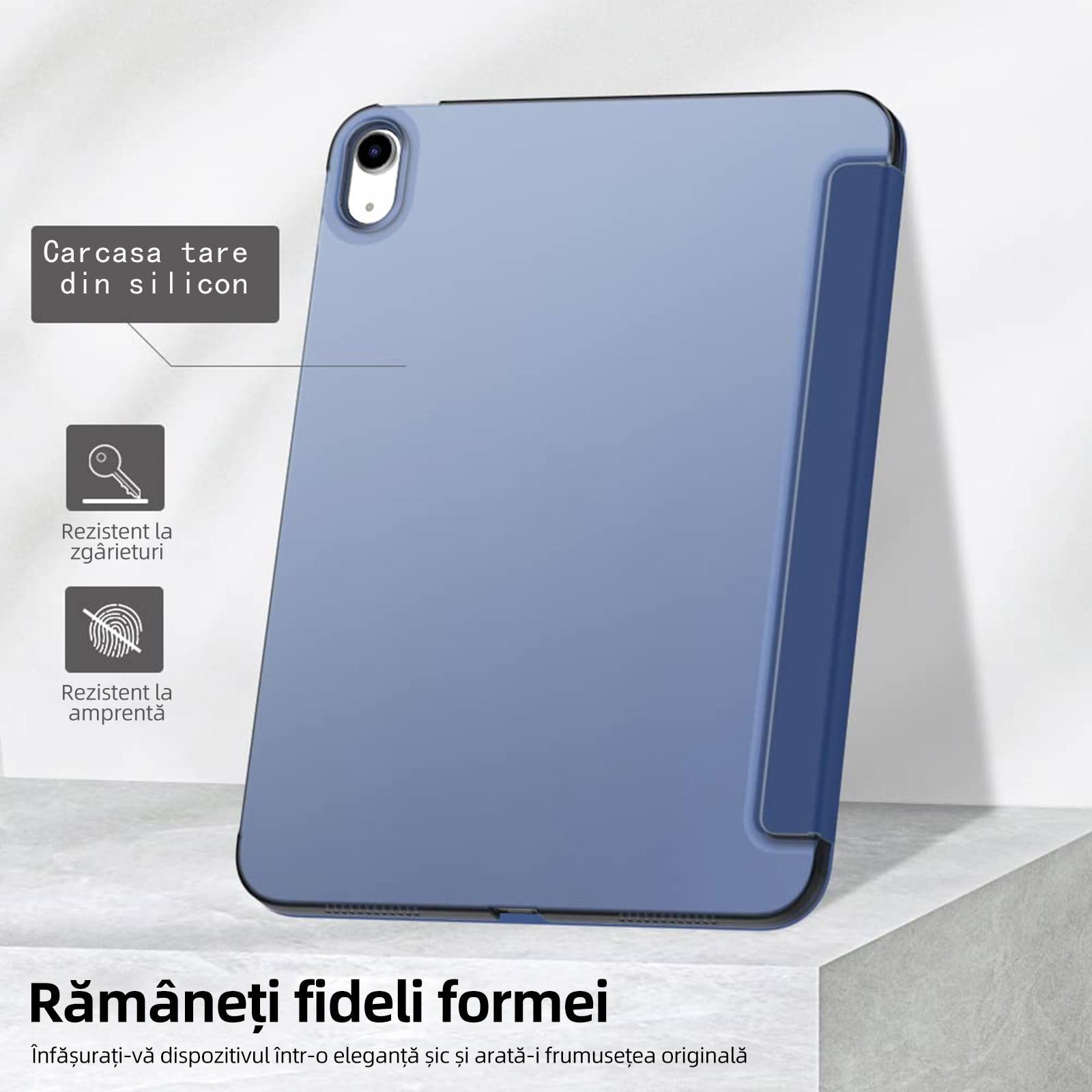 Husa tableta de protectie, Compatibila Apple iPad 10.9 inch 2022, Husa suport pentru creion, Bolongking®, Mov