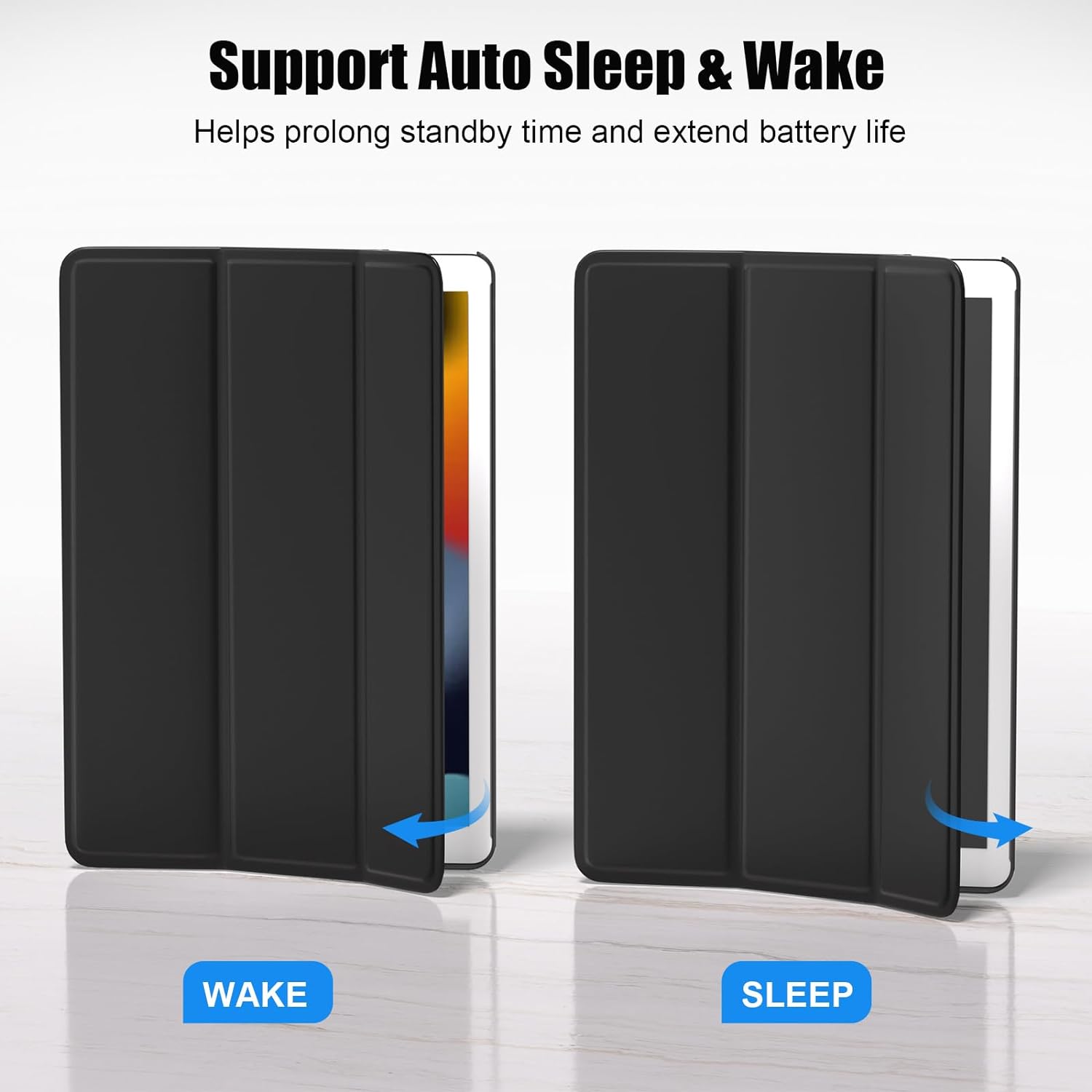 Husa tableta de protectie, Bolongking, Compatibila Apple iPad 10 10.9 inch 2022, tableta cu suport pentru creion, Negru