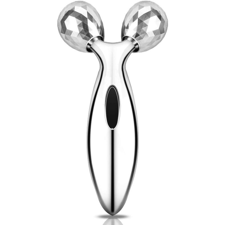 3D масажен ролер за лице и тяло, сребрист