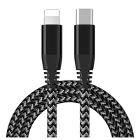 Cablu USB-C la Lightning PD 27W AHA PRINT®, Transfer Date si Incarcare SuperFastCharge 3A, Compatibil iPhone 8/ X/XS/11/12/13/14 Pro & ProMAx, iPad, AirPods, Suporta CarPlay, 2m, Negru