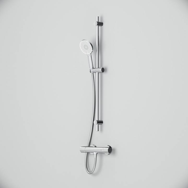 Termosztátos kádcsaptelep zuhanygarnitúrával AM.PM X-Joy F408XA46 1/2'', sárgaréz, hőmérséklethatároló 38°C, biztonsági ütköző, króm