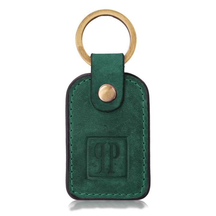 Breloc din piele Paolo Peruzzi T-86, verde, 7x4cm