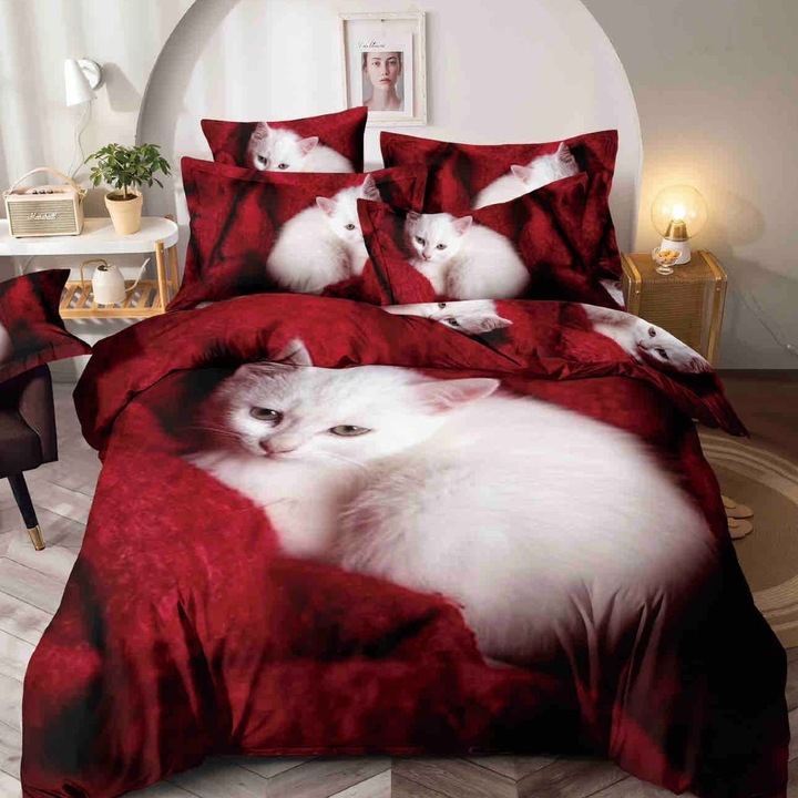 Gumis ágynemű, 1 személyes, finom pamut, 4 db, 2 arc, 1SPE23