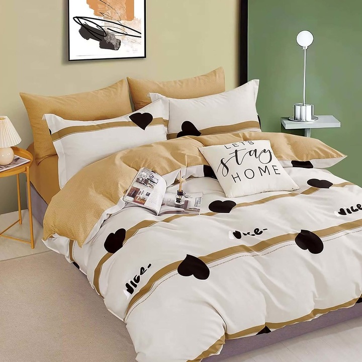 Dupla ágynemű, pamut 100% percál, 240x260 cm, 4 db, Ralex Pucioasa, PRC90