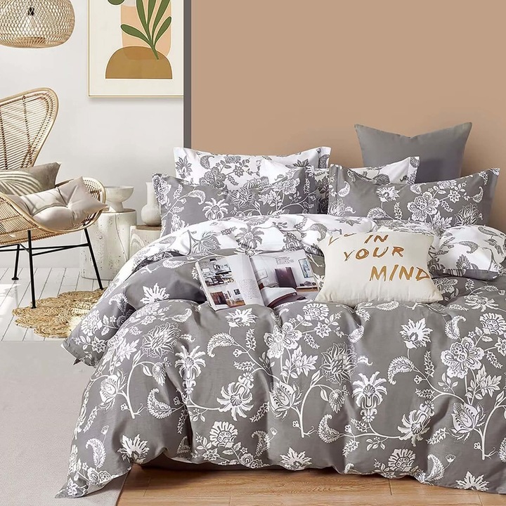 Dupla ágynemű, pamut 100% percál, 240x260 cm, 4 db, Ralex Pucioasa, PRC99