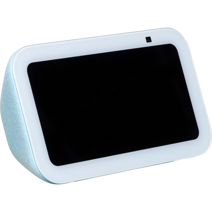 Boxa cu display, Amazon Echo, Show 5, ecran 5.5 inch, camera integrata, 8.2x14.7x8.2cm, albastru deschis