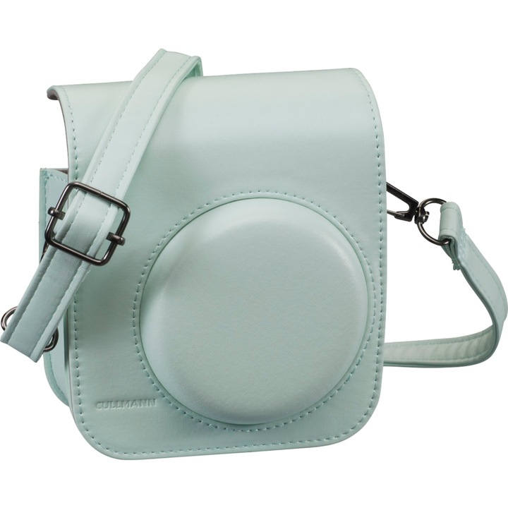 Geanta foto, Cullmann, Compativil cu Instax Mini 12, Piele ecologica, 12.5 x 13.5 x 7 cm, Verde menta