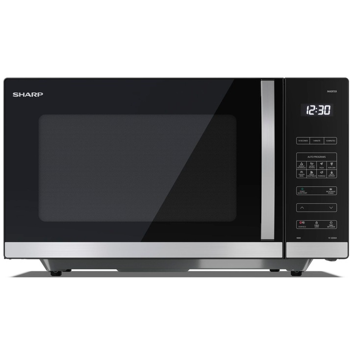 Cuptor cu microunde YC-QS302AE-B, Sharp, 900W, 354 x 228 x 358 mm, Negru/Gri