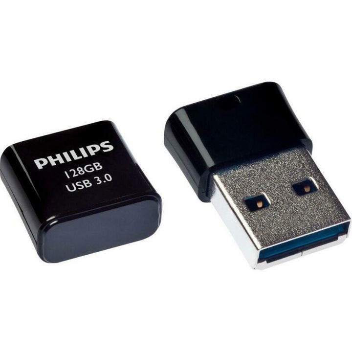 Stick memorie USB, Philips, 3.0, 128 GB, Negru