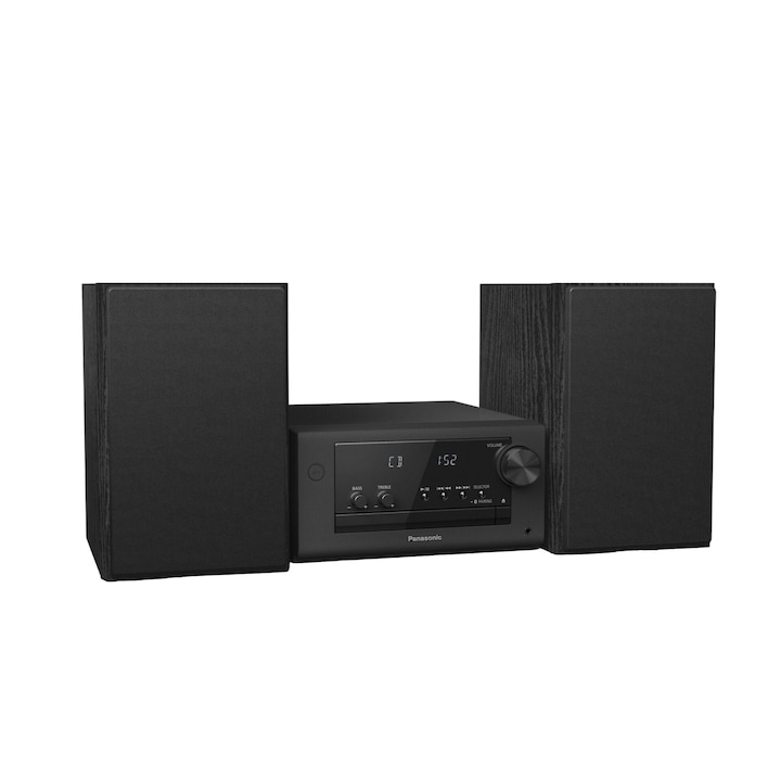 Микро Hifi система, Panasonic, 80W, Bluetooth, CD, USB, 210x114x266mm, черен