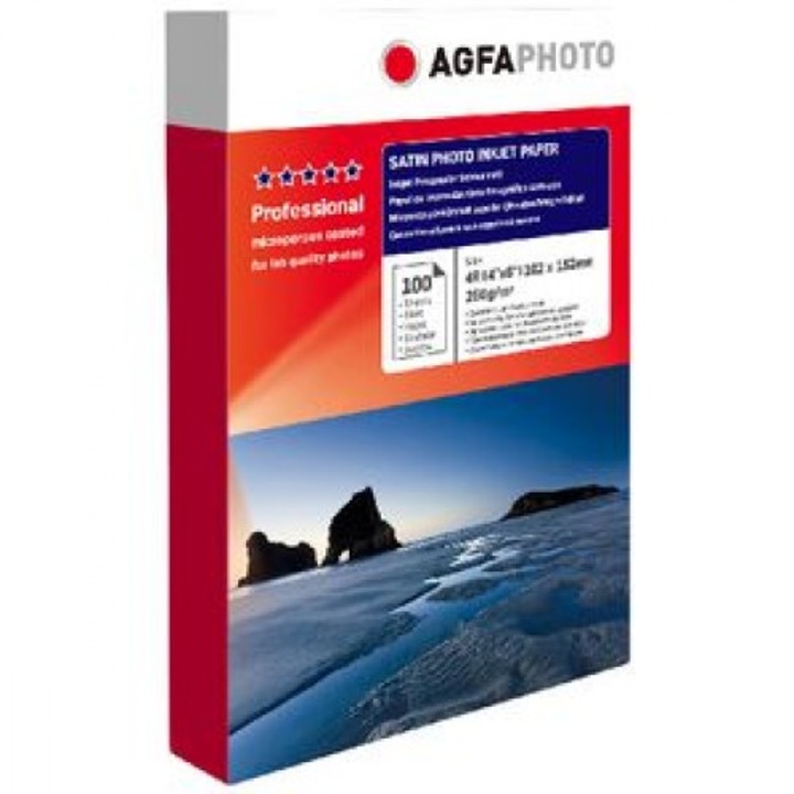 Hartie foto 10x15 (4R) Agfa RC SATIN - satinata 260g satin resin coated- pachet 100 de coli
