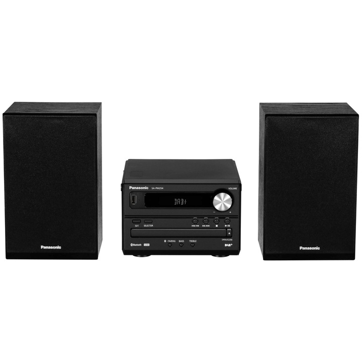 Sistem micro HiFi, Panasonic, Bluetooth, DAB+, 20W, Negru, 184x123x228mm