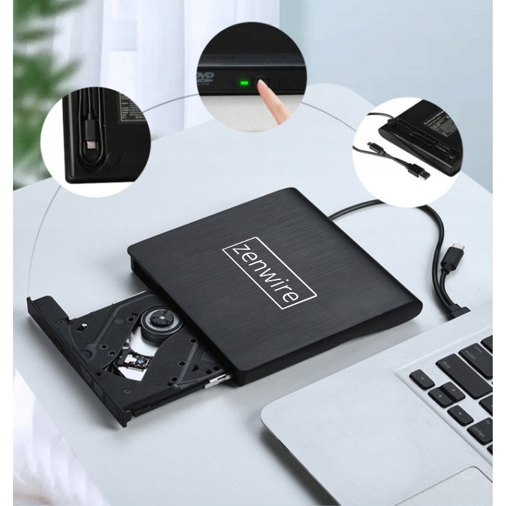 DVD/CD Writer Extern Zenwire®, USB 3.0, Recorder CD/DVD Player