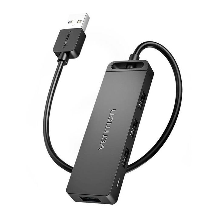 Hub USB 2.0 cu 4 porturi si sursa de alimentare Vention CHMBF 1m Black