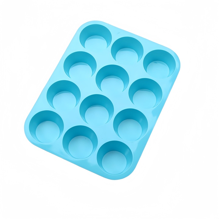 12 rekeszes sütőforma, szilikon, kék