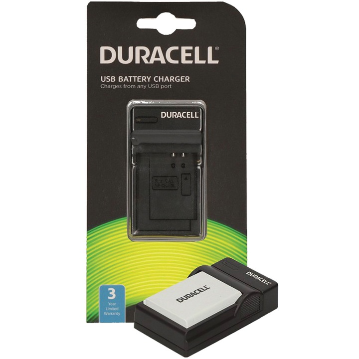 Incarcator cu cablu USB pentru DR9641/EN-EL5, Duracell, Negru