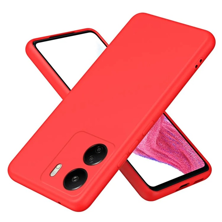 Husa pentru Xiaomi Redmi 13C DaDen Silicon Soft, Ultra Slim, Protectie sporita, Interior de microfibra, Calitate premium, Rosu