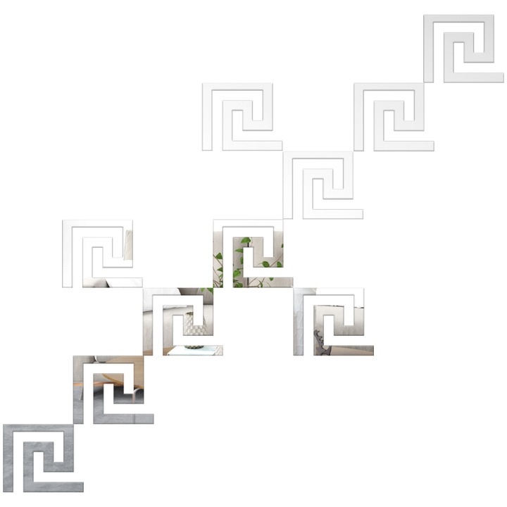 CCmax tükrök, Versace modell, akril, öntapadó dekorációhoz és belsőépítészethez, 10 darabos készlet, 100x100 mm