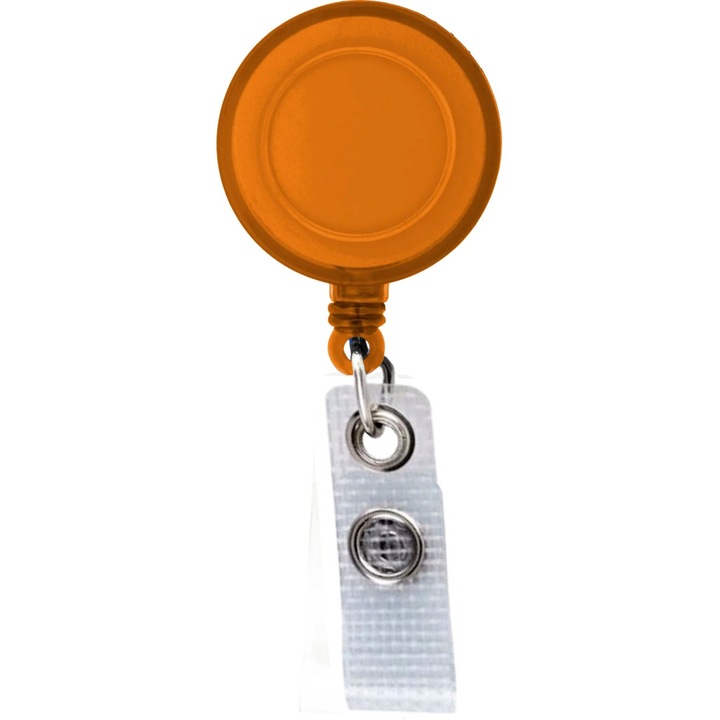 Set 20 snur ecuson rola retractabila cu clips curea si bareta ranforsata, portocaliu transparent