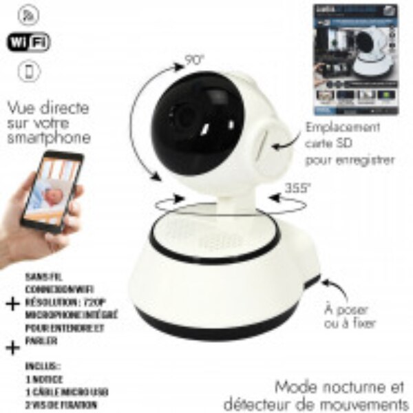 Camera de supraveghere, interior, WIFI, USB, 6LED, Smart - eMAG.ro
