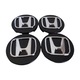Set 4 capace jante HONDA negre exterior: 58mm, interior: 57mm