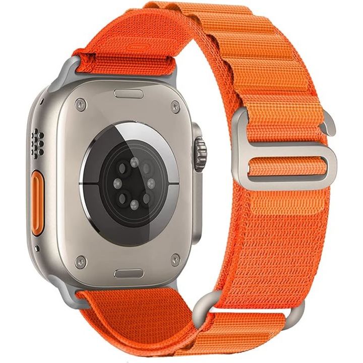 Alpine Loop CLOOPER™ каишка, спортен найлон, съвместим с Apple Watch Ultra/8/7/6/5/4/3/SE, дисплей 42/44/45/49 мм, оранжев