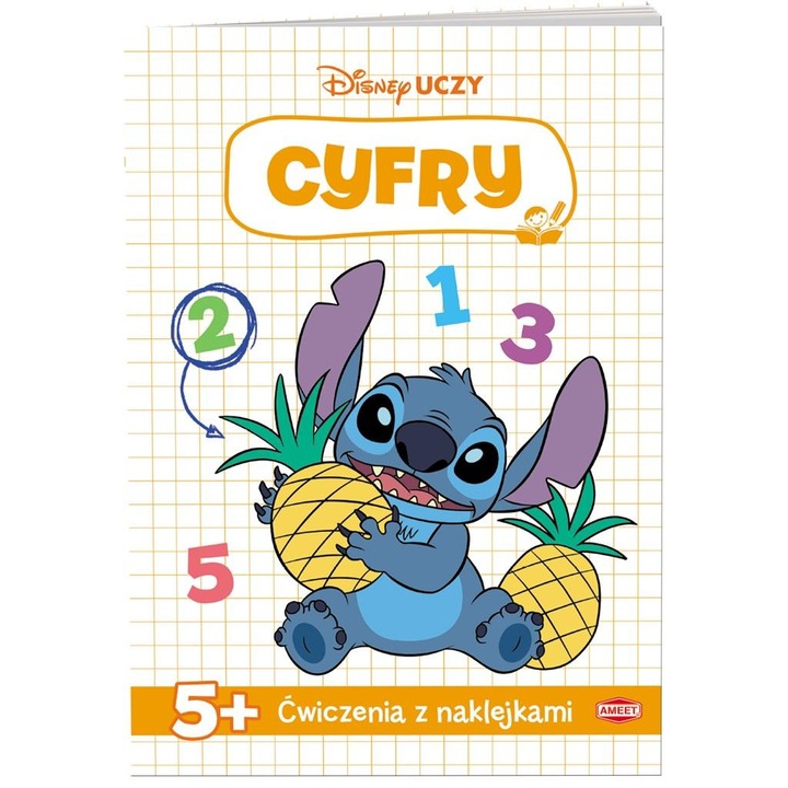Caiet de lucru Cyfry, AMEET, Disney Uczy. Stitch, 40 pg 5+