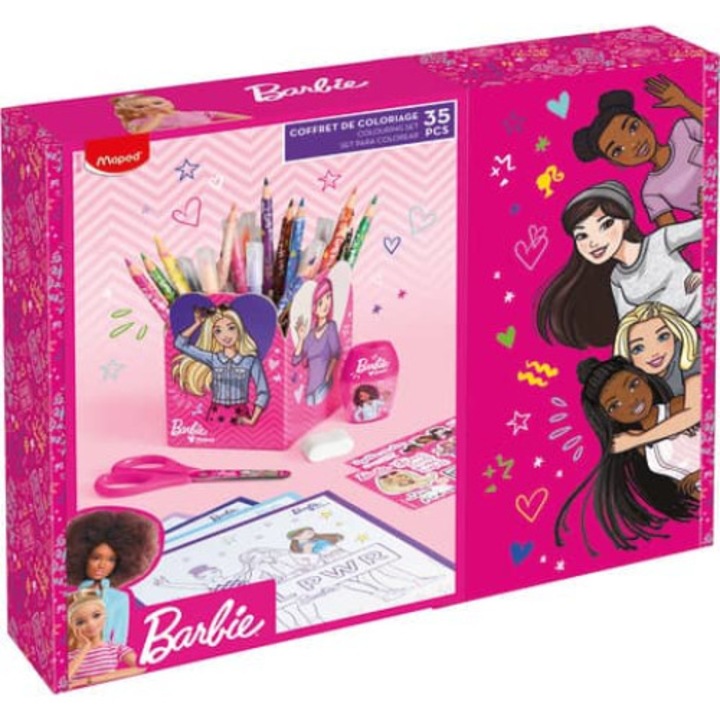 Maped Barbie 35 darabos színező készlet ajándékdobozban