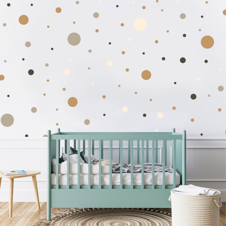 Autocolante Muralo diverse dimensiuni, buline bej 60 cm x 30 cm decor pentru camera unui copil
